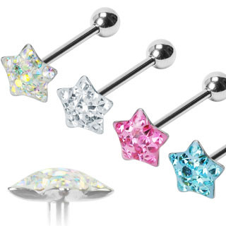 Ocelový piercing do jazyka SEHBJBS18F