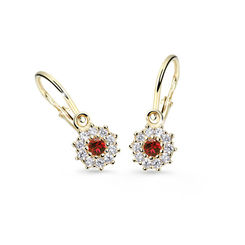 Náušnice pro miminko zlaté Cutie Jewellery C2749Z-Červená