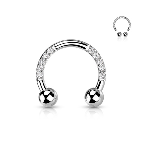 Titanový piercing ucha podkova SET23H05