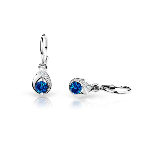 Dětské náušnice bílé zlato C1898B-Blue Dark