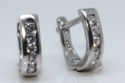 Visací stříbrné náušnice se zirkony 304891