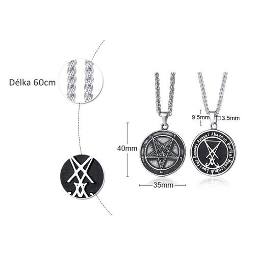 Náhrdelník pentagram v kruhu JCFPN1161
